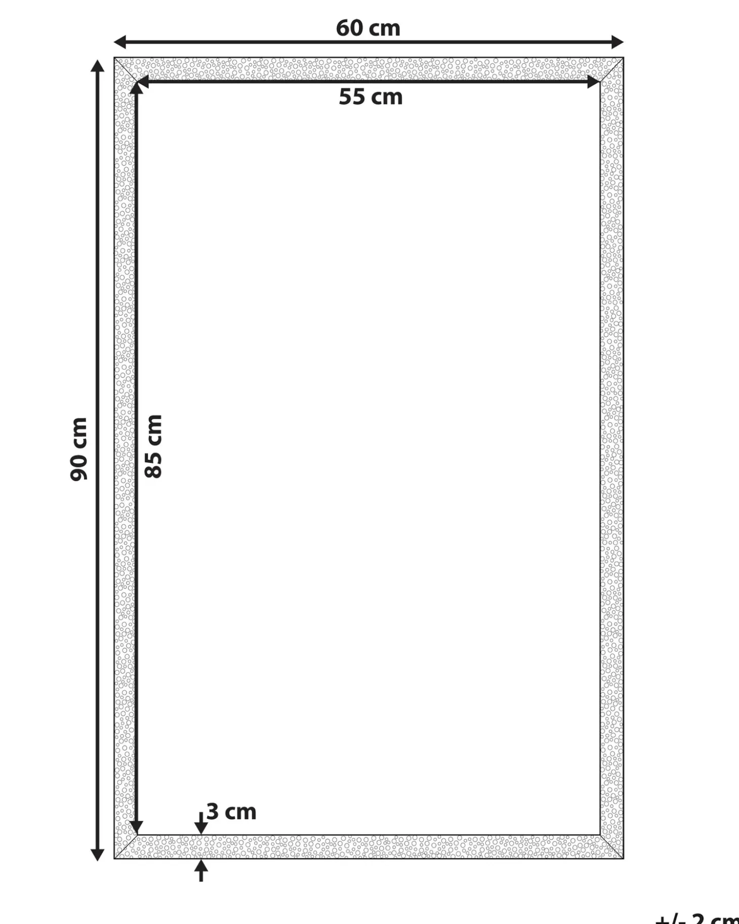 Vægspejl MORLAIX 60 cm 90 cm Sort