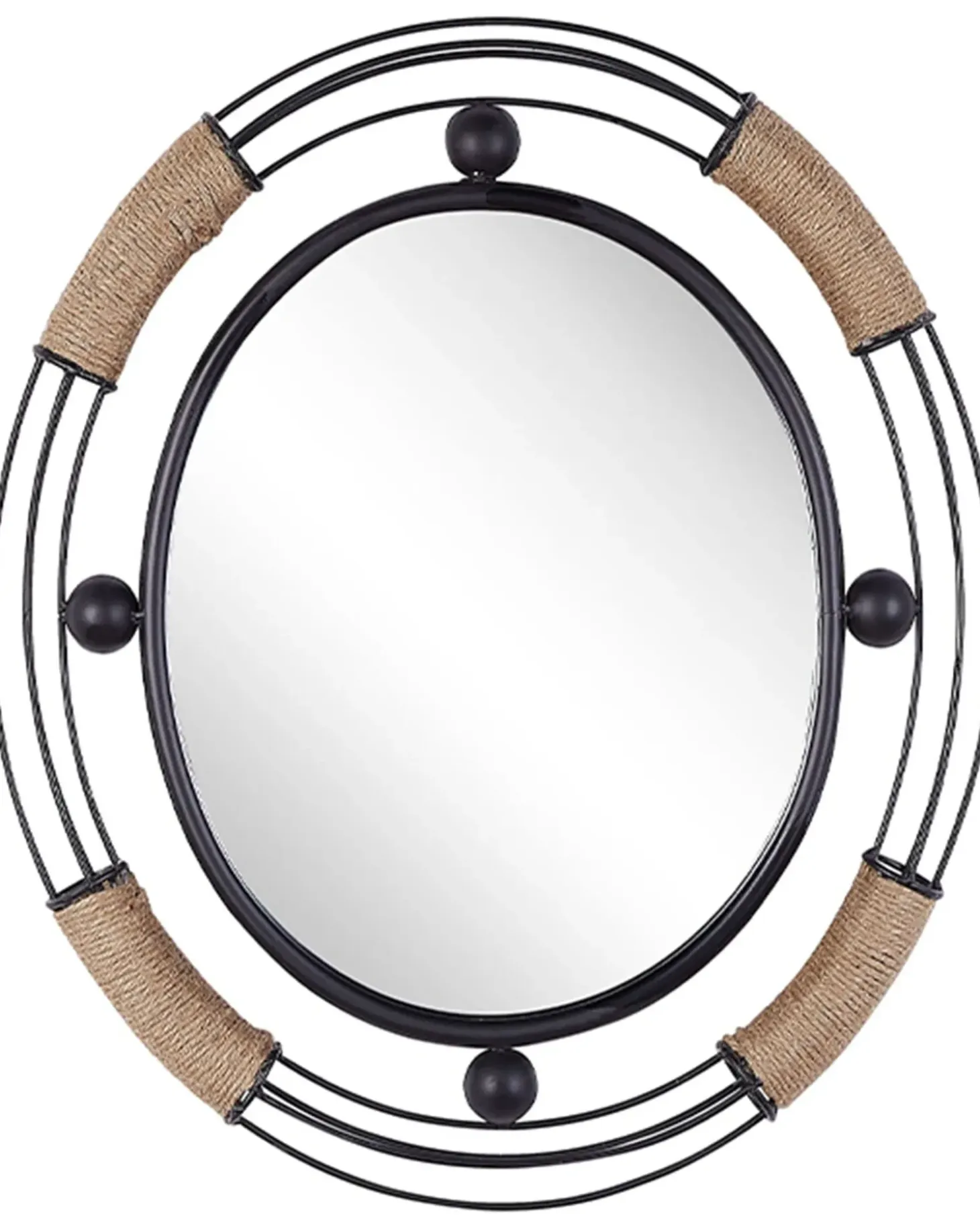 Vægspejl MOULINS 50 cm 55 cm Metal Sort