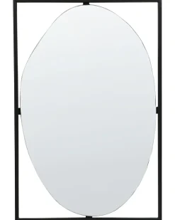 Vægspejl NIBELLE 40 cm 60 cm Metal Sort
