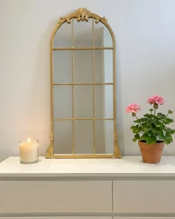 Vægspejl NOIDAN 66 cm 124 cm Metal Guld