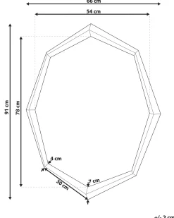Vægspejl OENO 66 cm 91 cm Sølv