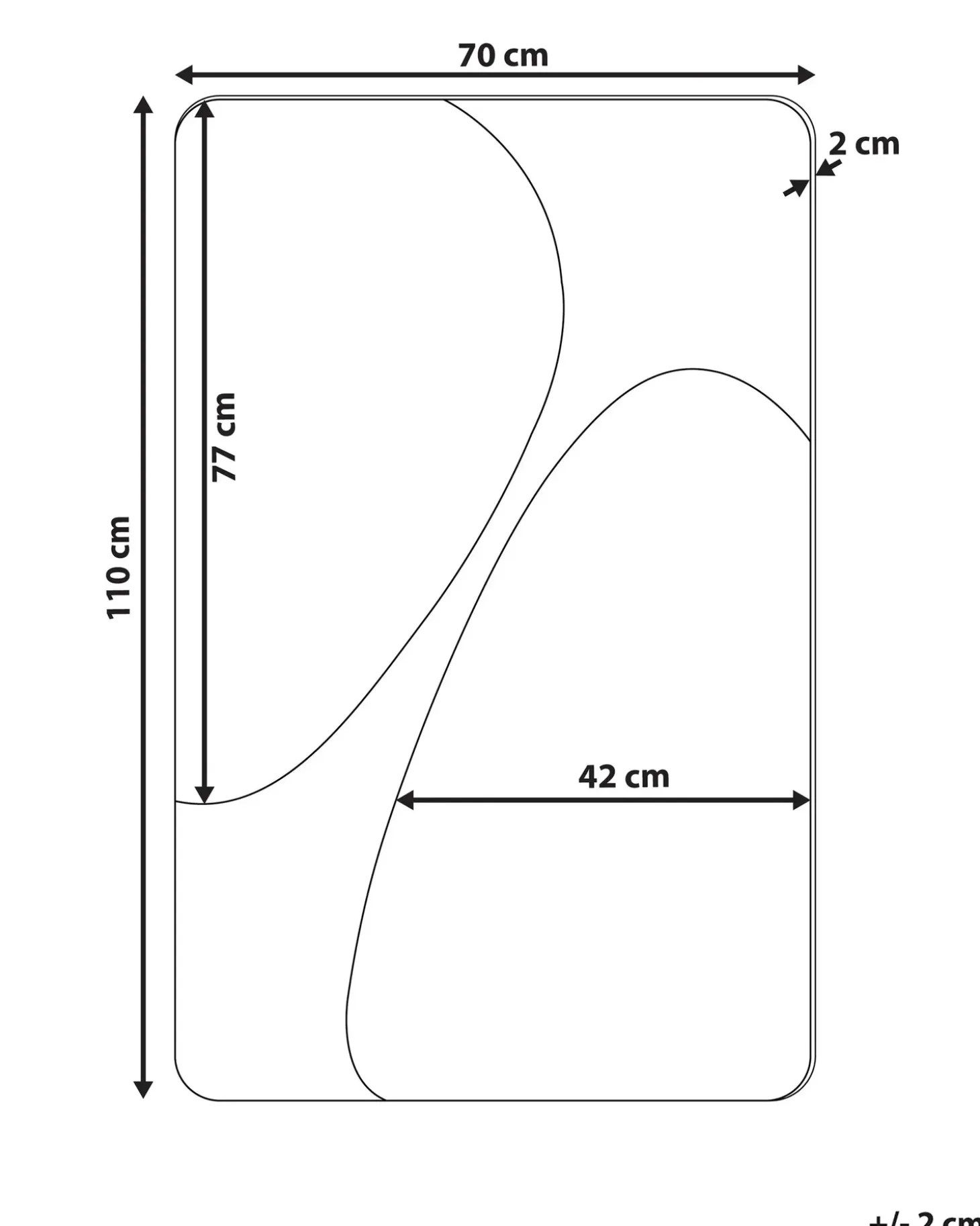 Vægspejl ORMES 70 cm 110 cm Grå
