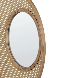 Vægspejl PALAU 60 cm 60 cm Rattan Naturlig