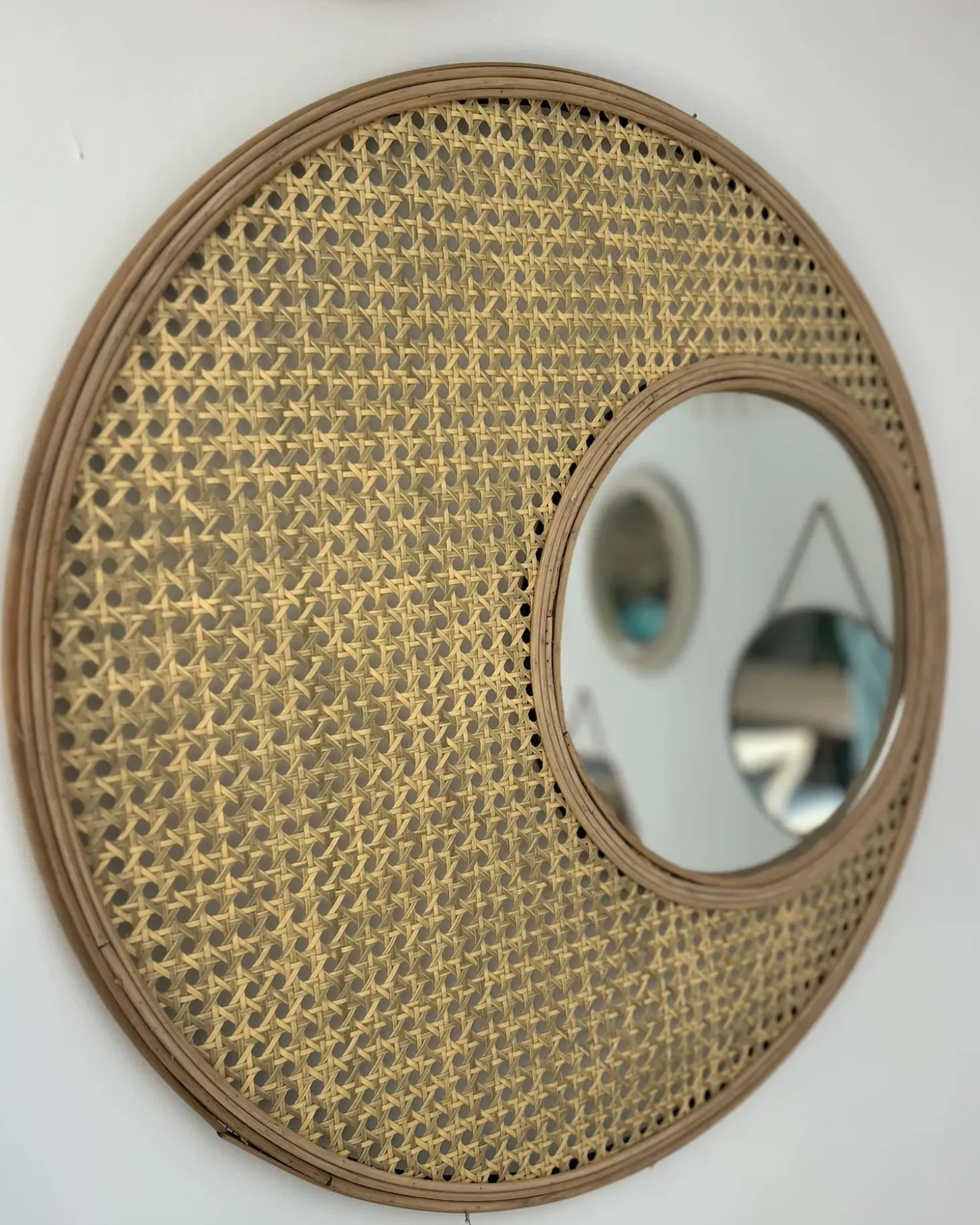 Vægspejl PALAU 60 cm 60 cm Rattan Naturlig