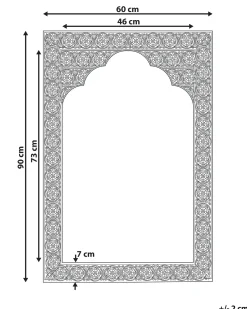 Vægspejl PALI 60 cm 90 cm Metal Kobber
