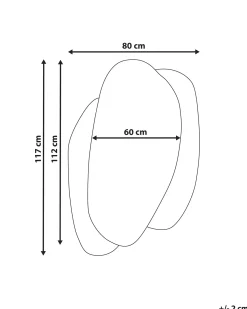 Vægspejl PANNES 80 cm 117 cm Himmelblå