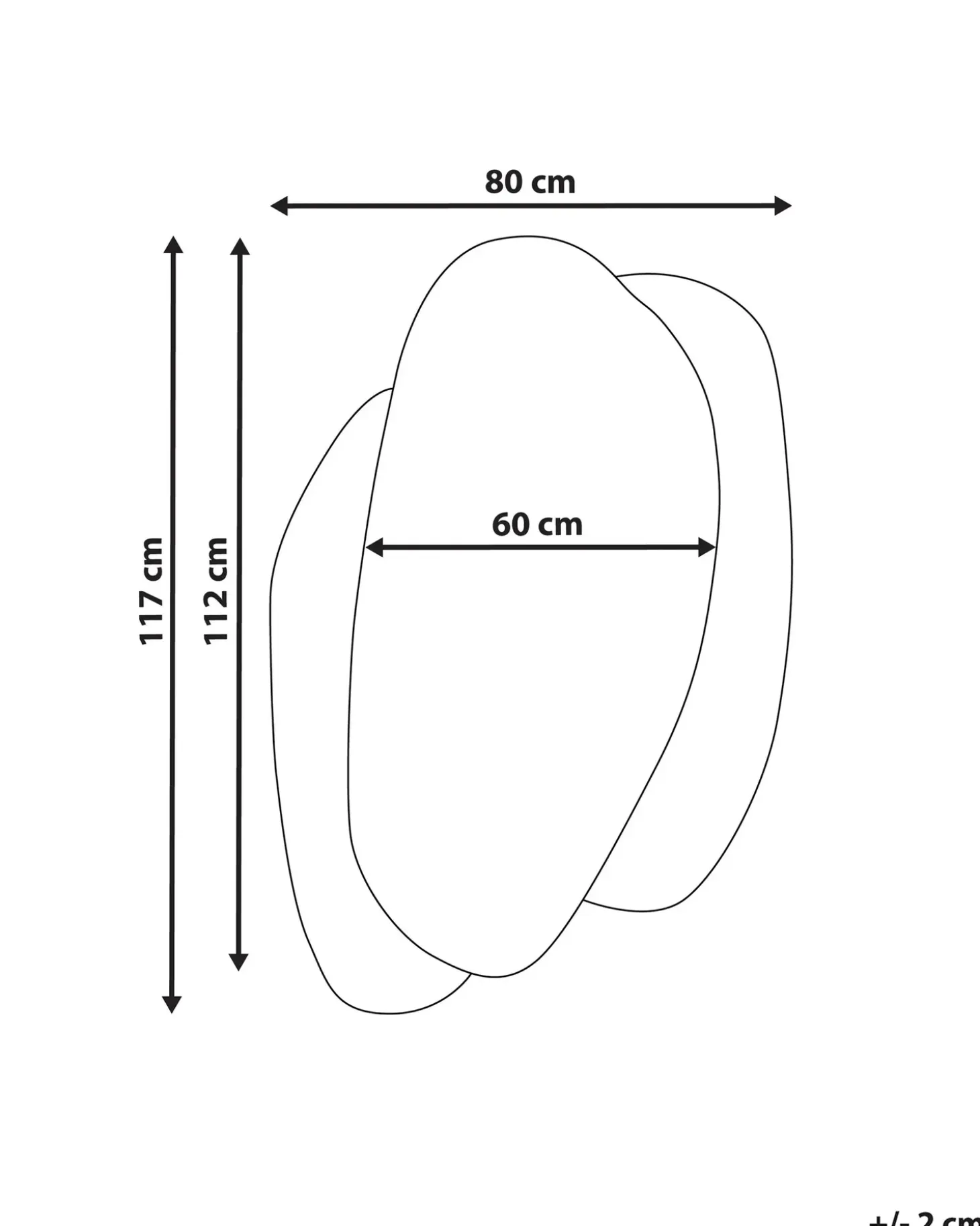 Vægspejl PANNES 80 cm 117 cm Himmelblå