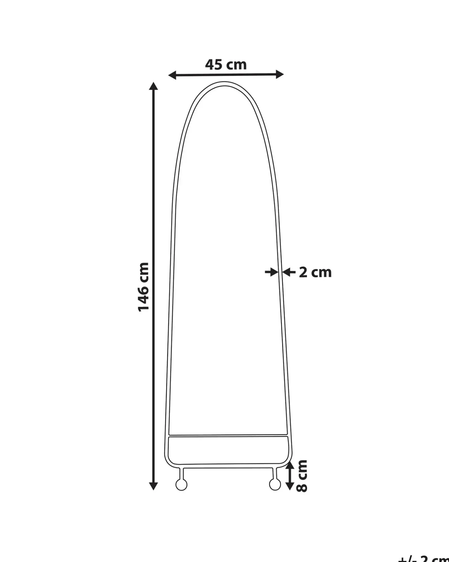 Vægspejl PARNAY 45 cm 146 cm Metal Olivengrøn