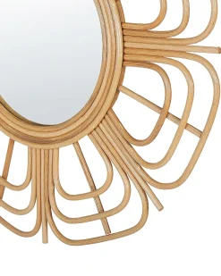 Vægspejl PASAKU 60 cm 60 cm Rattan Naturlig