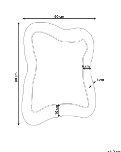 Vægspejl PENCRAN 60 cm 80 cm Lyserød