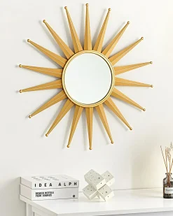 Vægspejl PERELLI 60 cm 60 cm Metal Guld