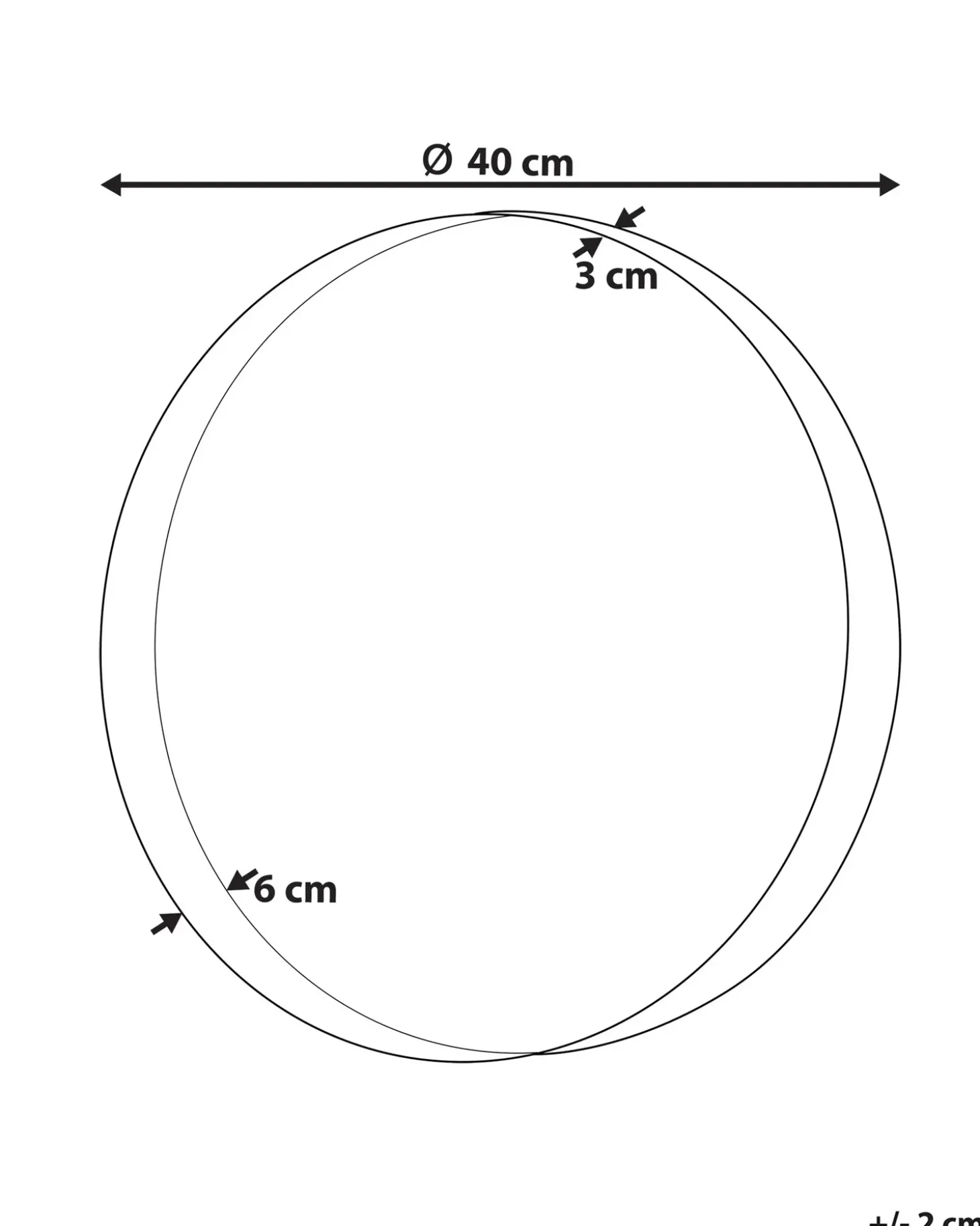 Vægspejl PINEY 40 cm 40 cm Metal Kobber
