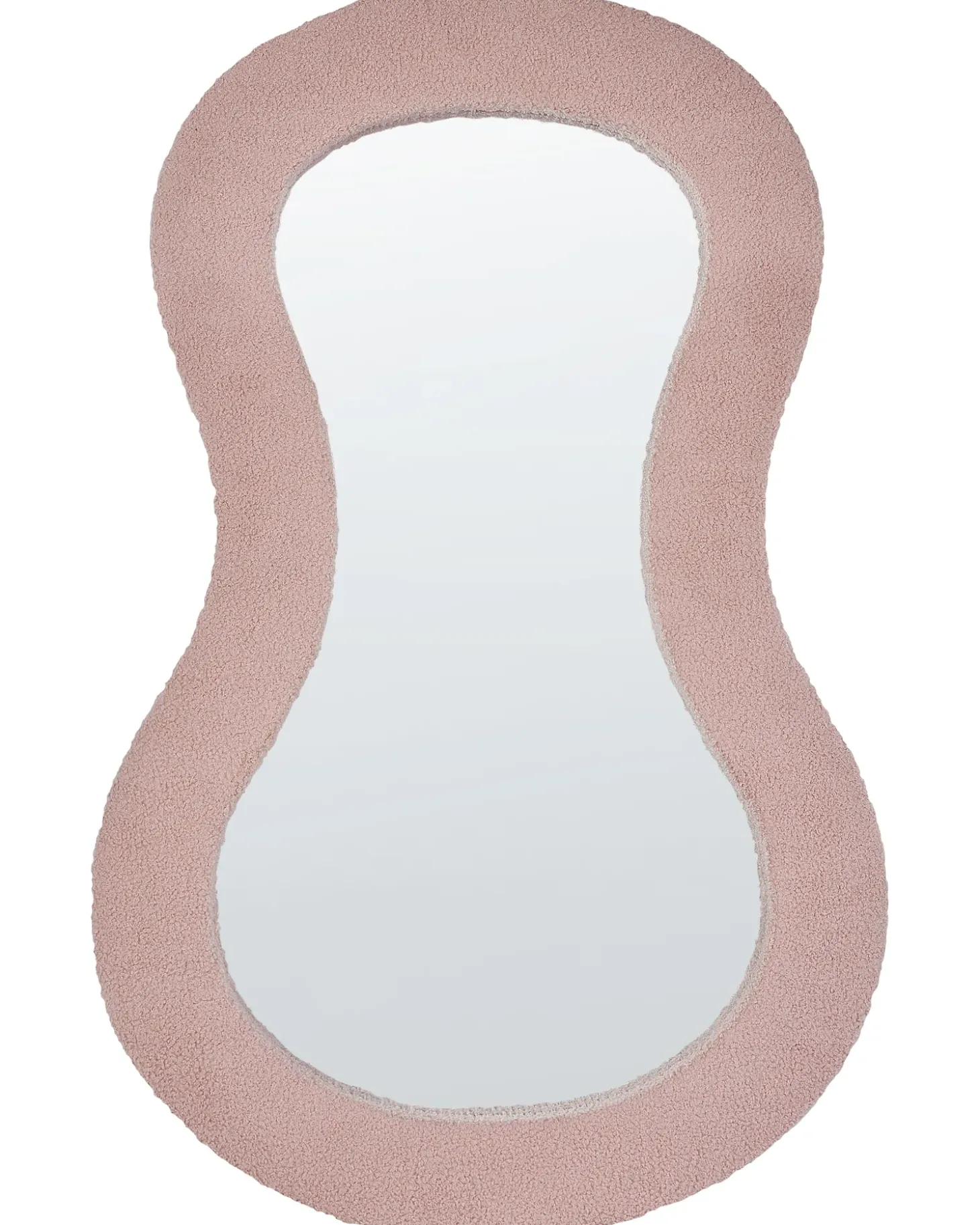 Vægspejl PLANCHEZ 70 cm 112 cm Boucle Lyserød