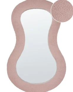 Vægspejl PLANCHEZ 70 cm 112 cm Boucle Lyserød