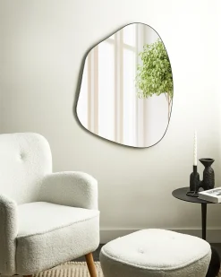 Vægspejl PUTEAUX 70 cm 92 cm Metal Sort