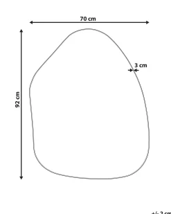 Vægspejl PUTEAUX 70 cm 92 cm Metal Sort