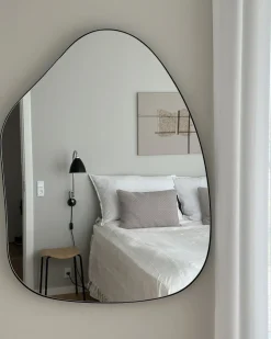 Vægspejl PUTEAUX 70 cm 92 cm Metal Sort