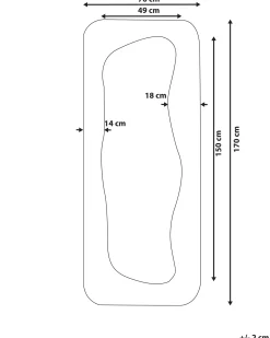 Vægspejl QUIMPER 70 cm 170 cm Cremehvid
