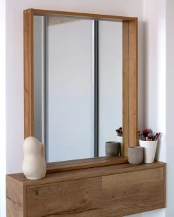 Vægspejl ROSELL 80 cm 65 cm Lysebrun
