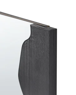 Vægspejl SAULLCET 75 cm 175 cm Paulownia træ Sort