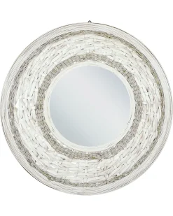 Vægspejl SOLEDAD 61 cm 61 cm Bambus Hvid