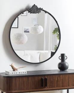 Vægspejl SOMMANT 67 cm 76 cm Metal Sort