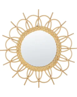 Vægspejl TELAKIA 60 cm 60 cm Rattan Naturlig