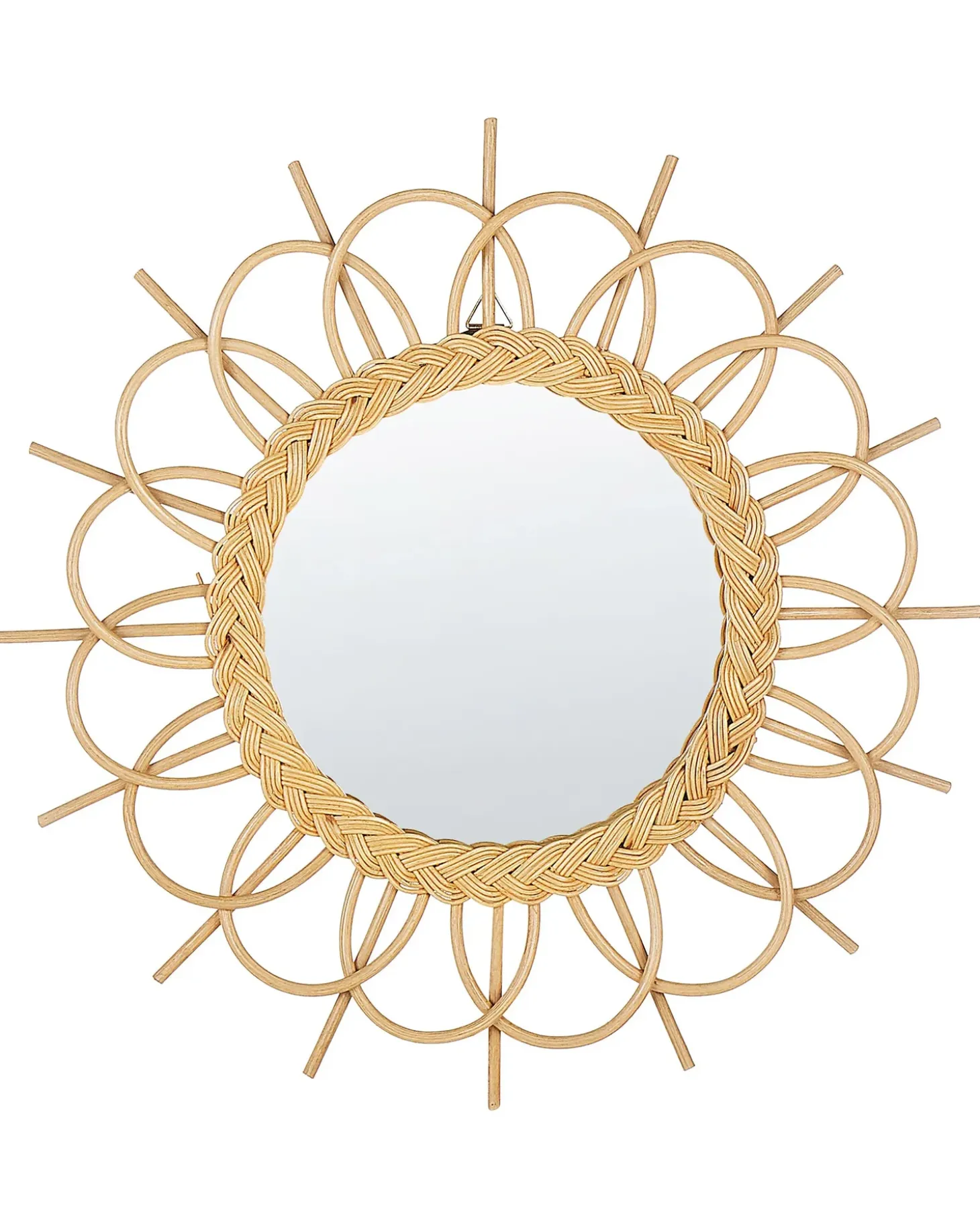 Vægspejl TELAKIA 60 cm 60 cm Rattan Naturlig