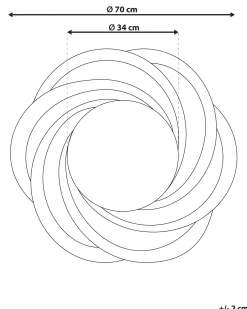 Vægspejl TREBAN 70 cm 70 cm Sølv