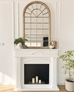Vægspejl TREVOL 77 cm 130 cm Metal Beige