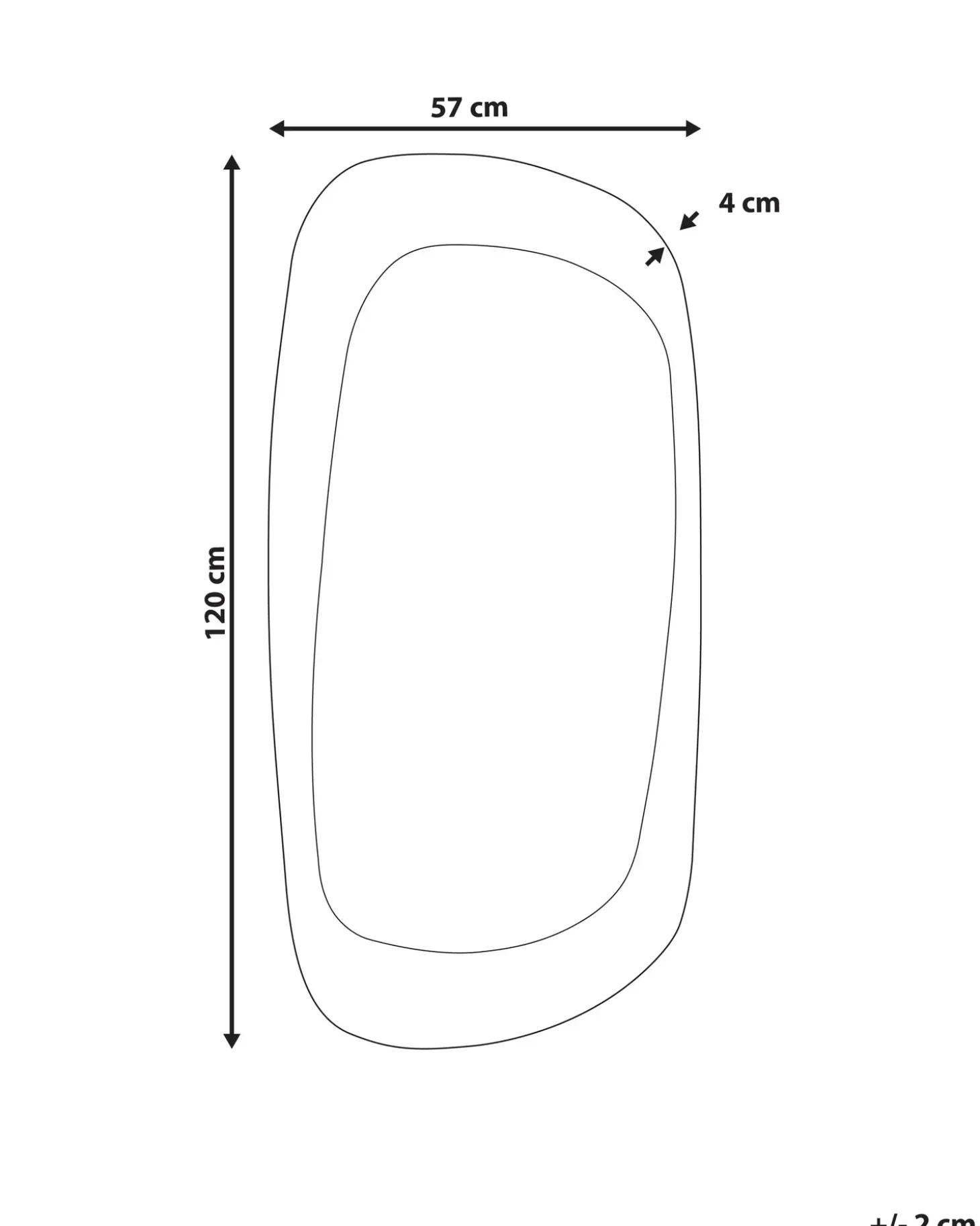 Vægspejl TRIZAY 57 cm 120 cm Træ Brun