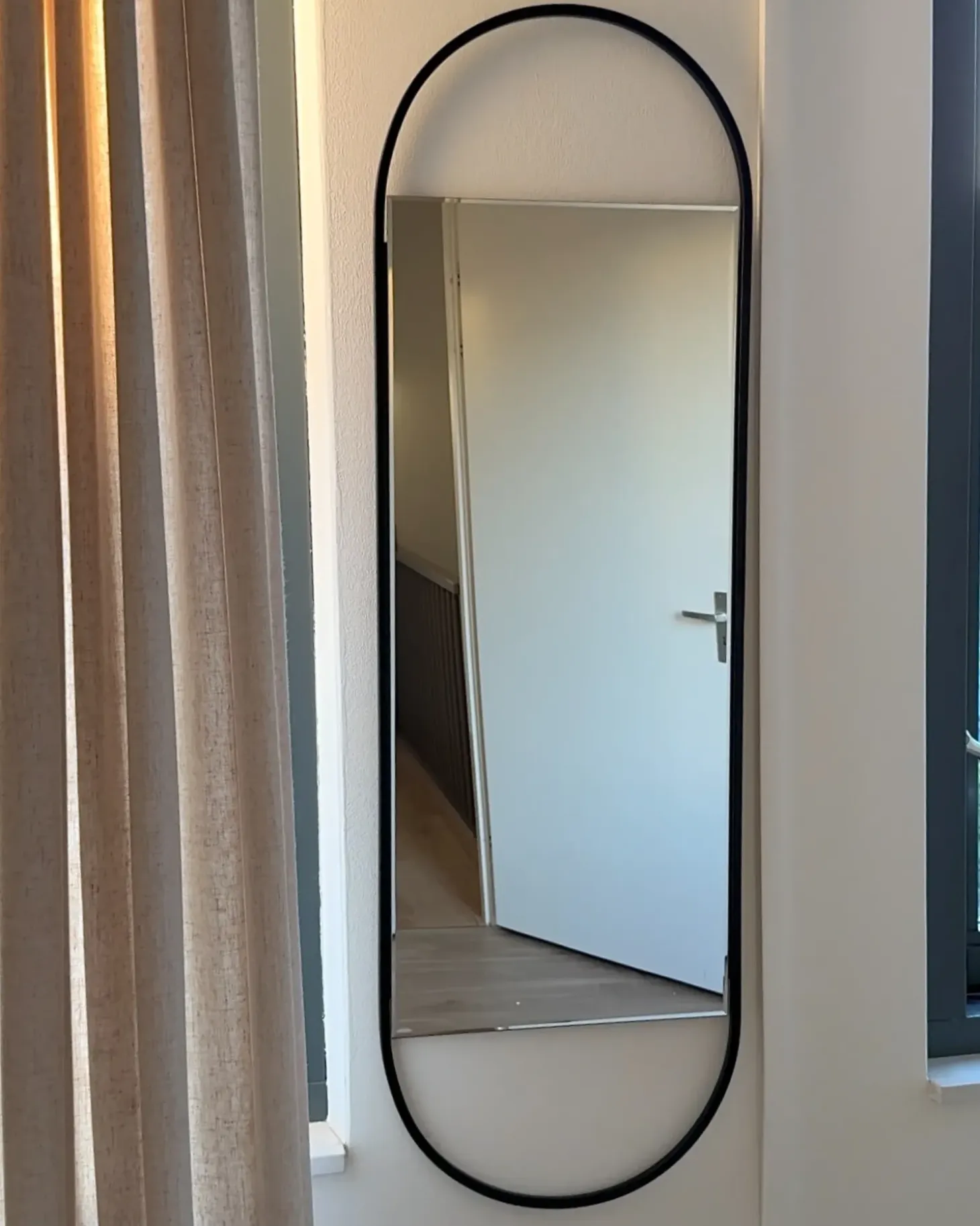 Vægspejl VALLERY 40 cm 120 cm Metal Sort