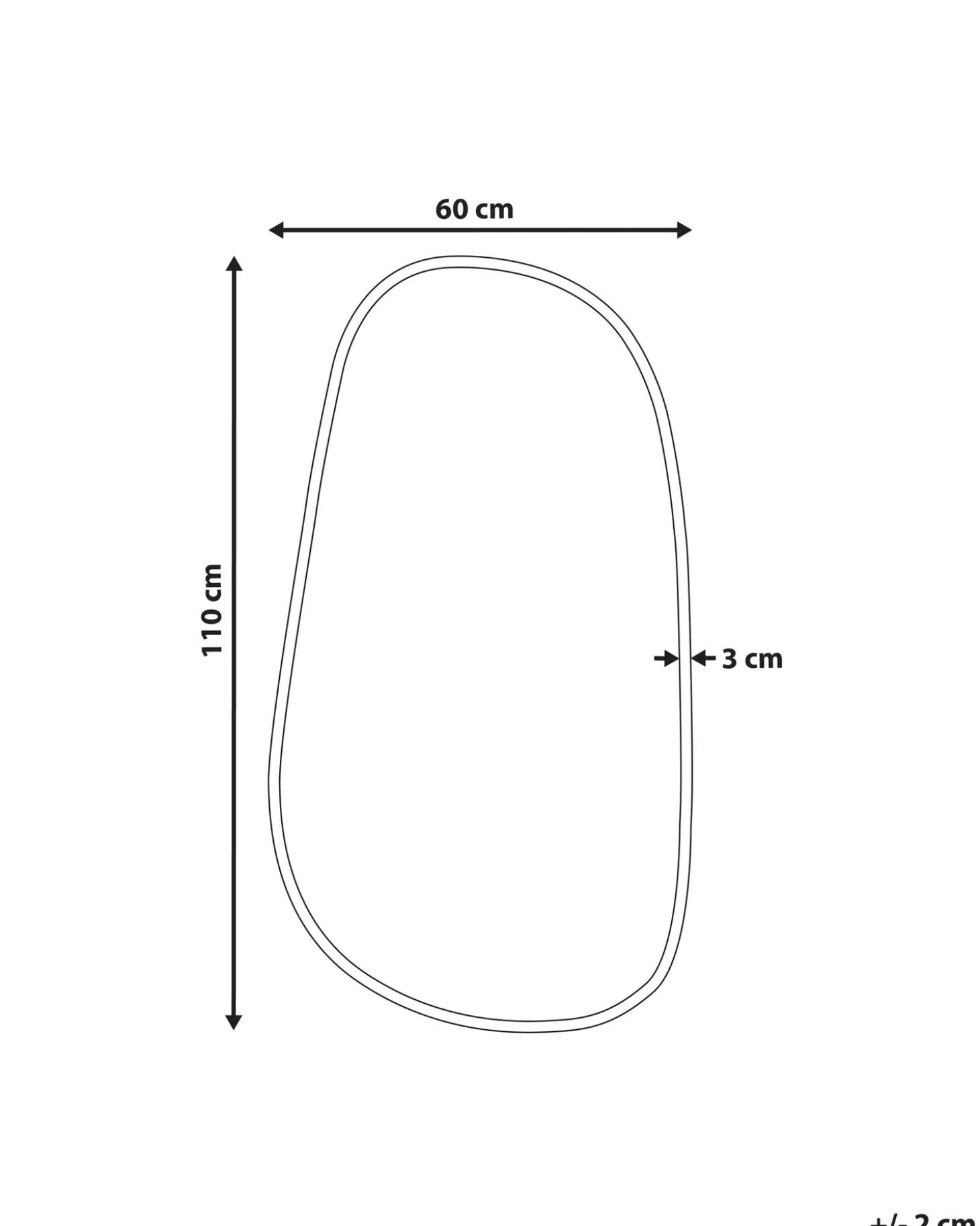 Vægspejl VERNAIS 60 cm 110 cm Metal Guld