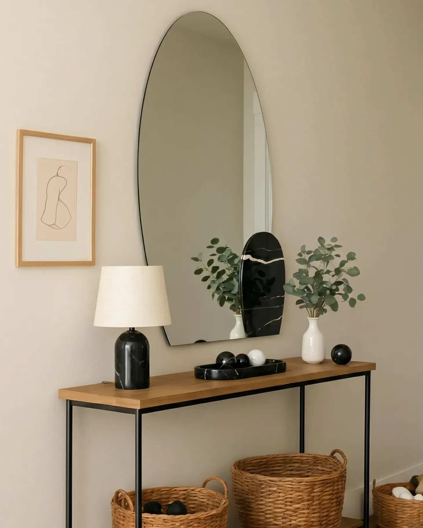 Vægspejl VIERZON 58 cm 120 cm Sort