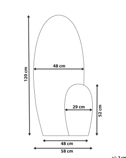 Vægspejl VIERZON 58 cm 120 cm Sort