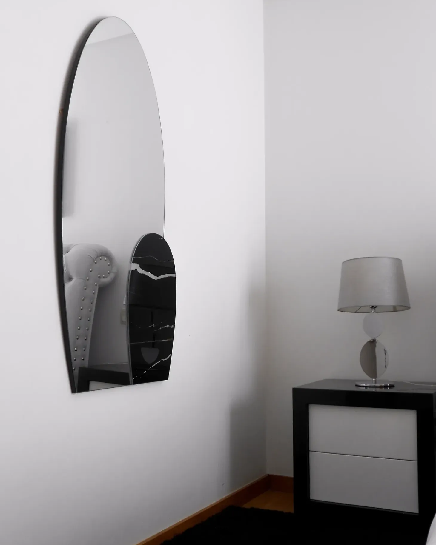 Vægspejl VIERZON 58 cm 120 cm Sort