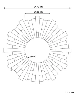 Vægspejl VIRE 70 cm 70 cm Sølv