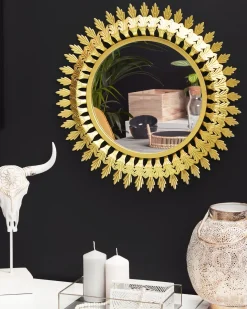 Vægspejl VOREY 60 cm 60 cm Metal Guld