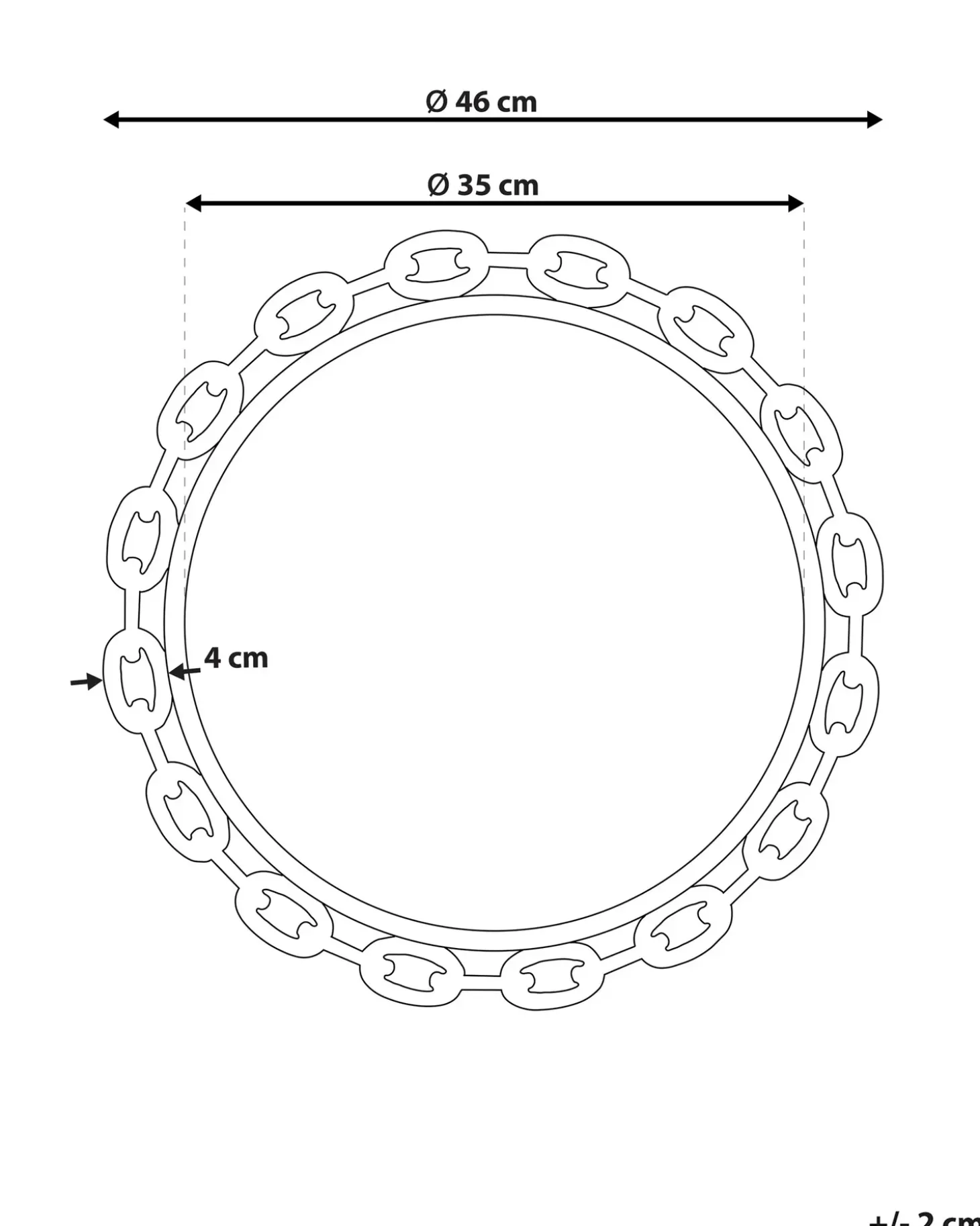 Vægspejl YEBRA 46 cm 46 cm Guld