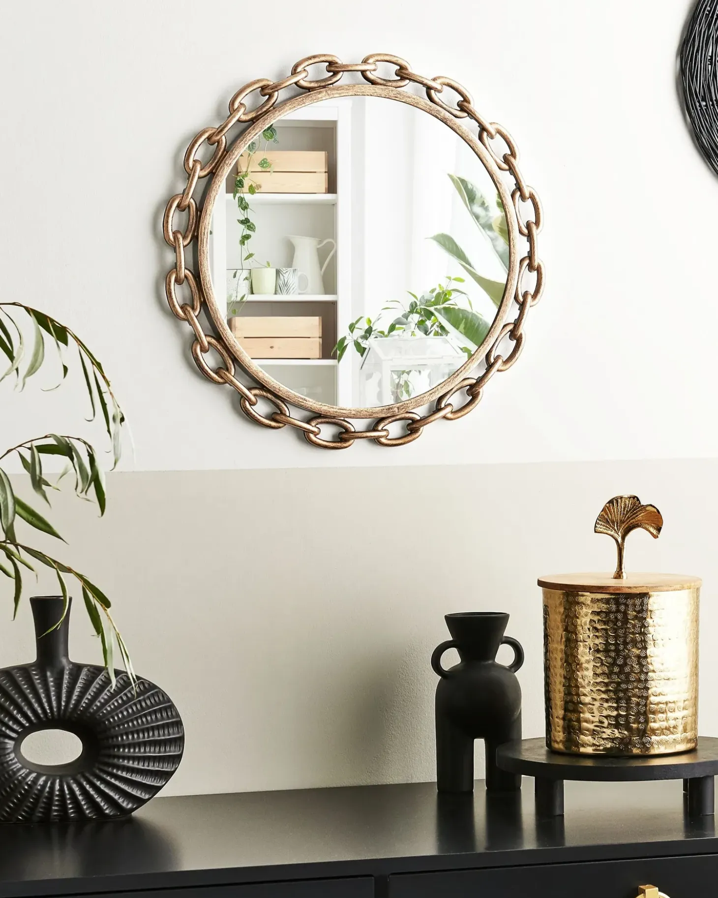 Vægspejl YEBRA 46 cm 46 cm Guld