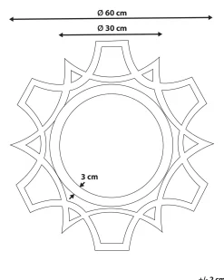 Vægspejl ZAPOPAN 60 cm 60 cm Lyst fyrretræ