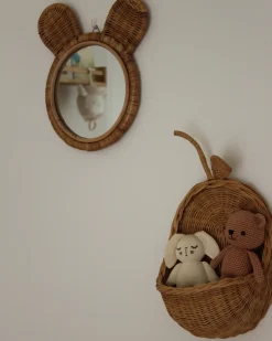 Vægspejl ASHANTI 30 cm 33 cm Rattan Naturlig