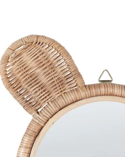 Vægspejl ASHANTI 30 cm 33 cm Rattan Naturlig