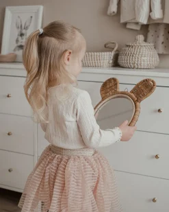 Vægspejl ASHANTI 30 cm 33 cm Rattan Naturlig