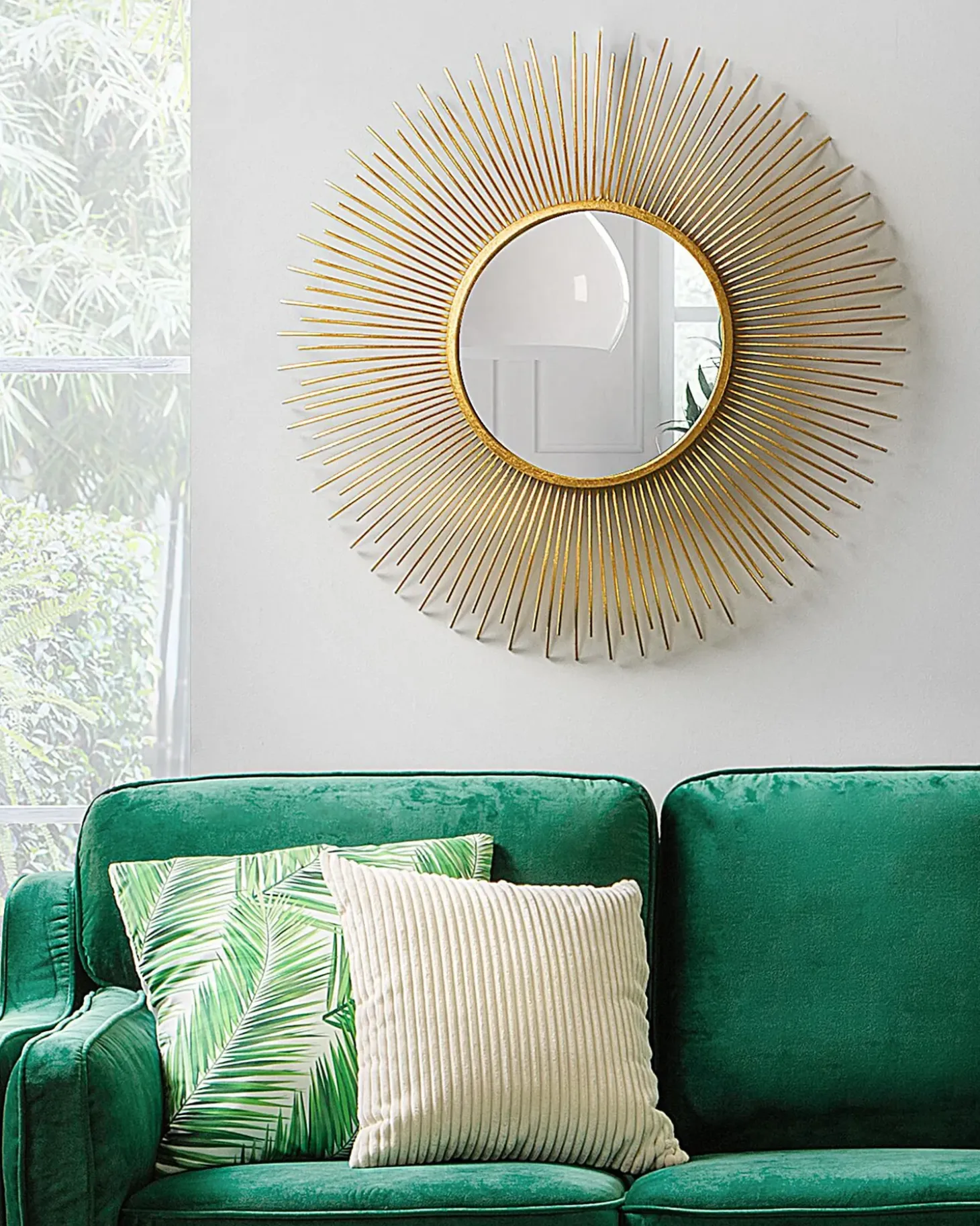 Vægspejl CILLY 80 cm 80 cm Metal Guld