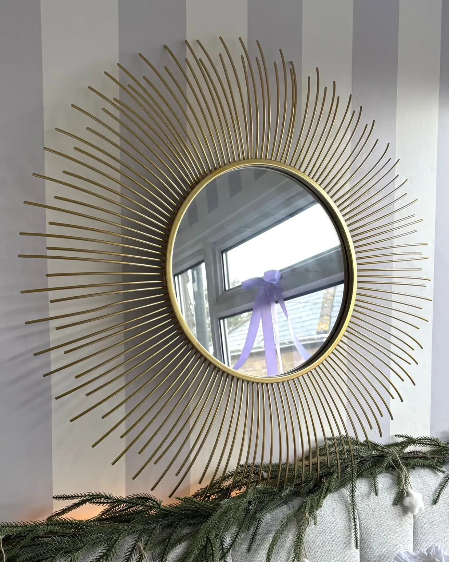 Vægspejl CILLY 80 cm 80 cm Metal Guld
