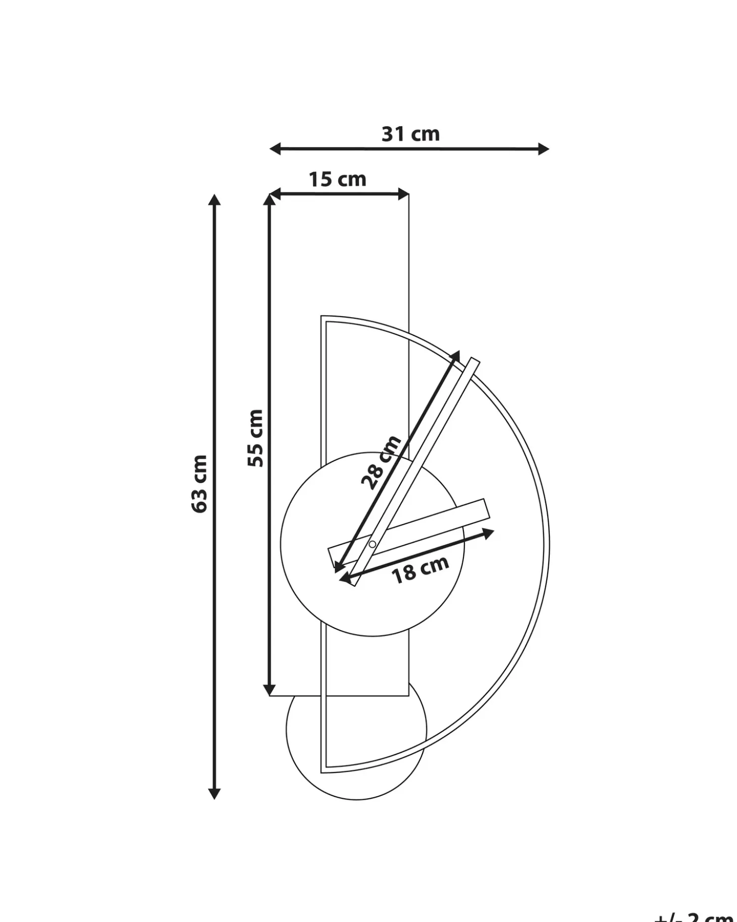 Vægur CEVINS 31 cm Metal Lysegrå