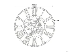 Vægur PETRER 60 cm Metal Sort