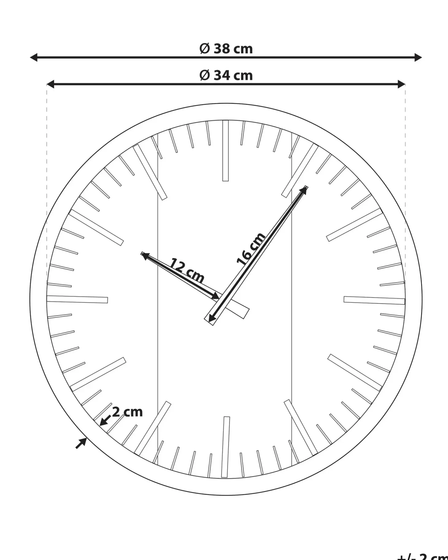 Vægur VILLORA 38 cm Brun/sort