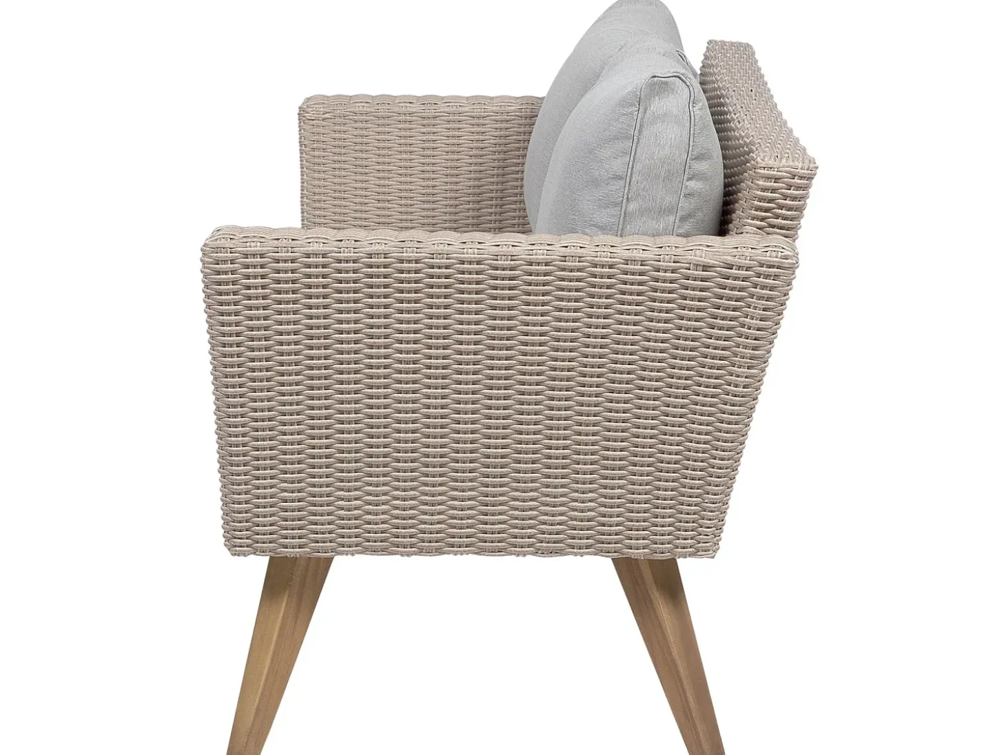VITTORIA 4 personers Loungesæt med bord Grå PE-rattan